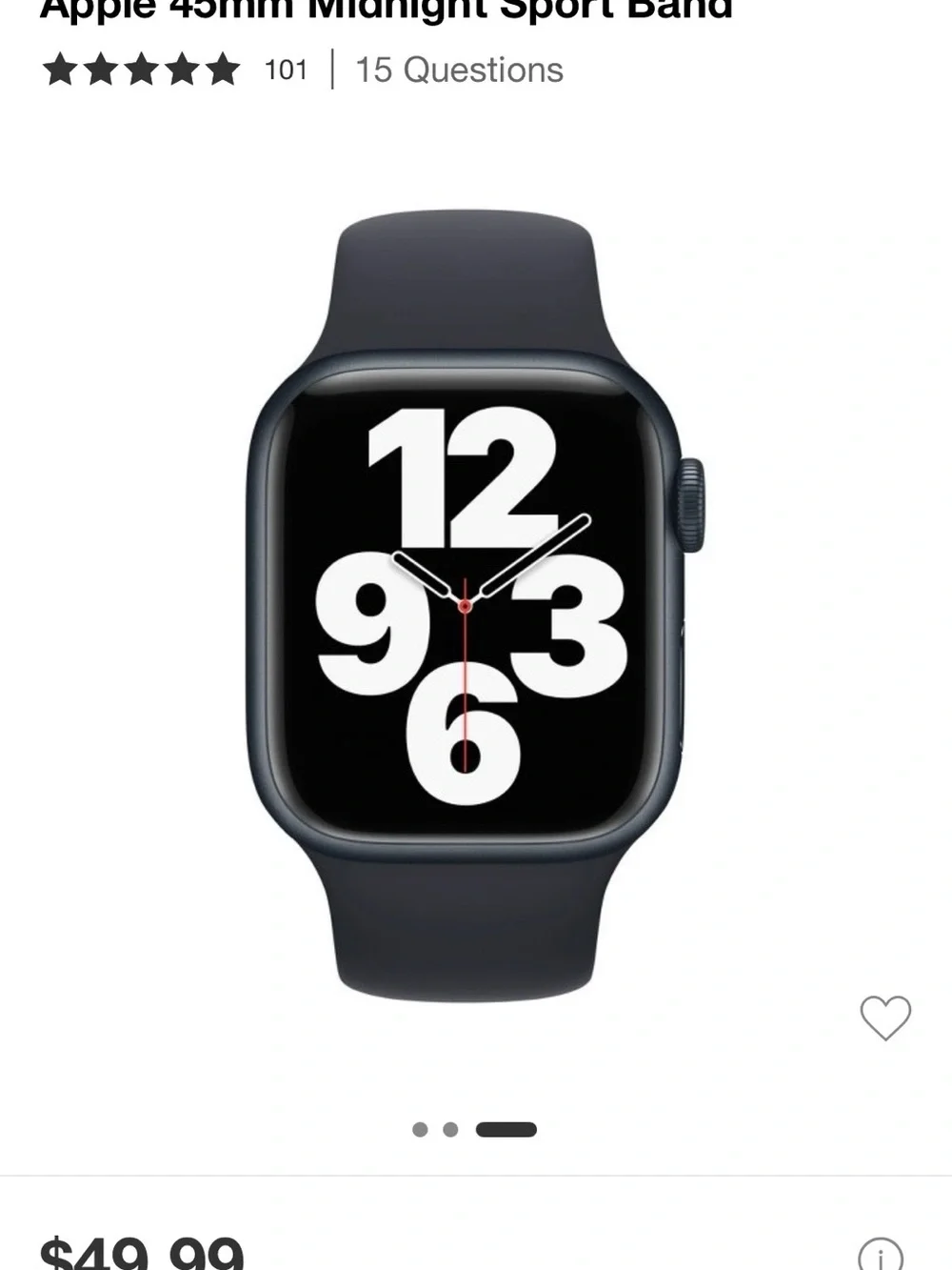 Apple Sport Band for 45mm – Midnight Black